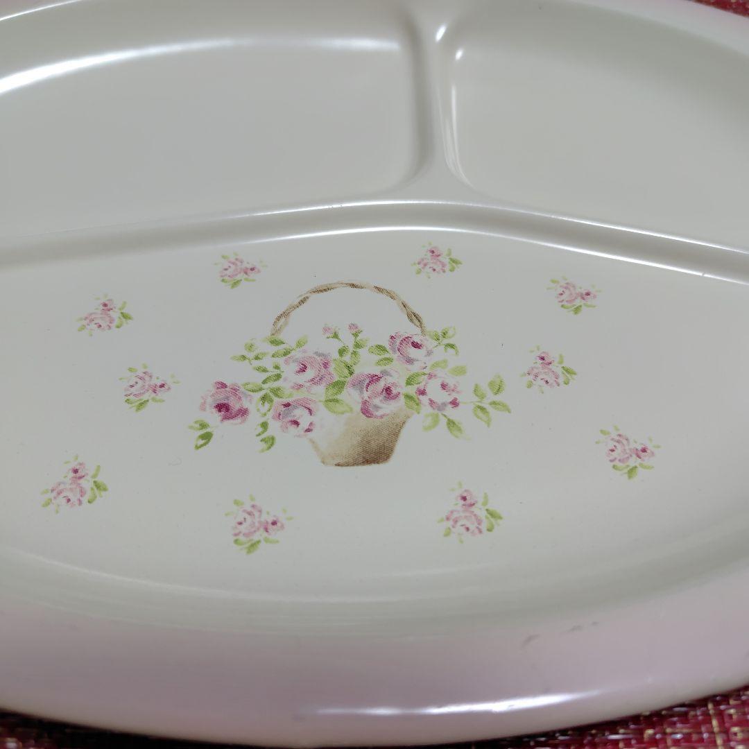 イマン　ホーローランチプレート　ローズバスケット　オーバル皿　貴重です