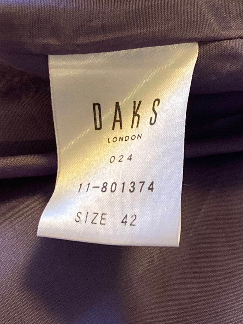 DAKS ダックス　ワンピース　ミディ丈　長袖　紫　ドレス　ボウタイ