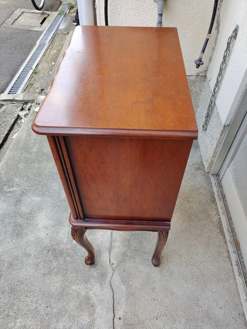 イタリア製　サイトテーブル　コロロ　猫脚　花台　電話台　引き出し　置物台　飾り台