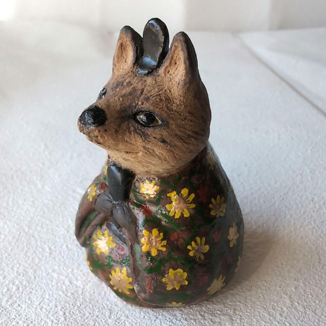 狐の雛人形3 陶器製　伝統的スタイル