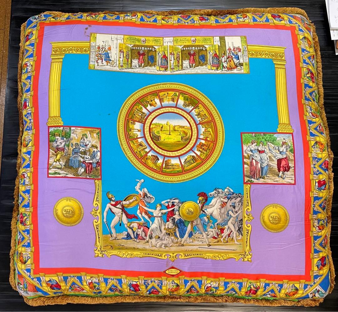 レア貴重‼︎ 価値ある ヴェルサーチ 超特大フリンジ付　 古代ローマ調