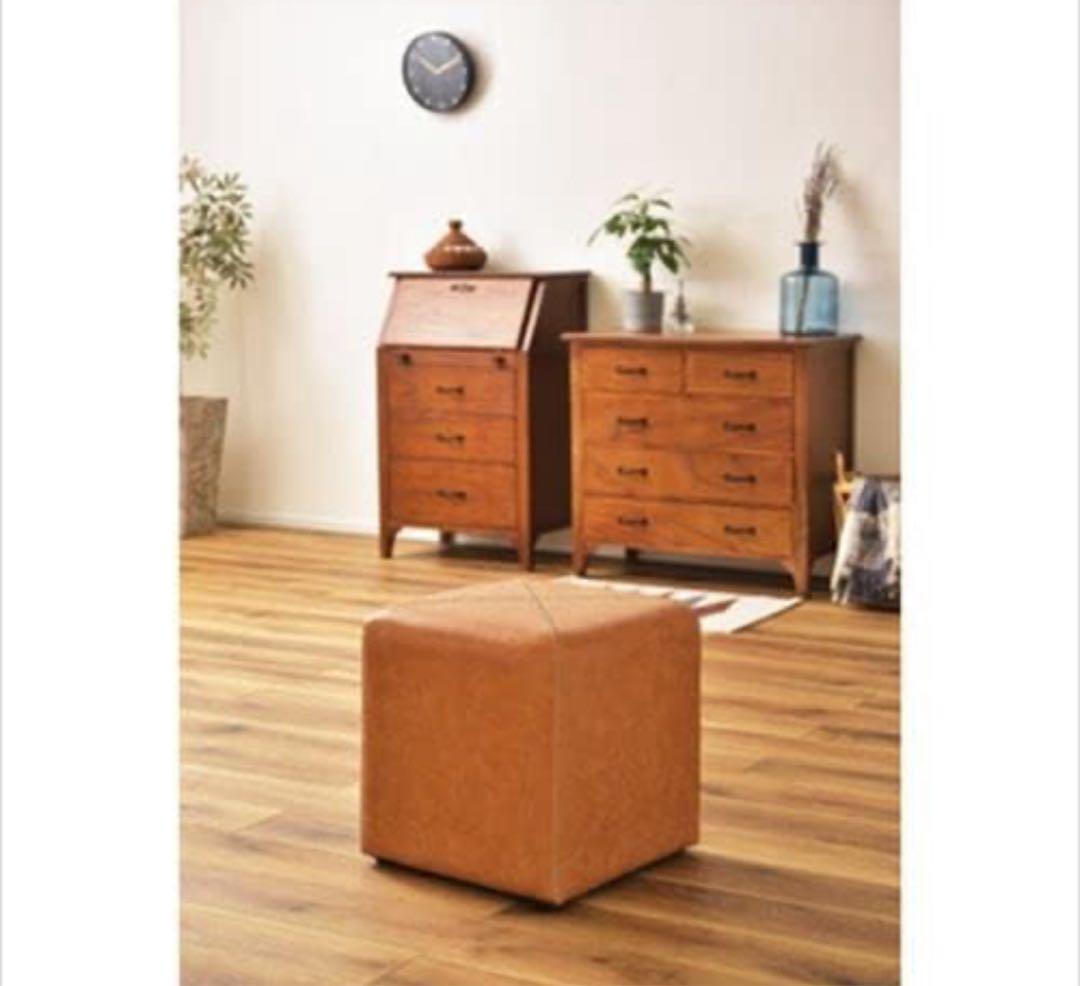 新品　東谷 スツール ブラウン キャメル 2個セット