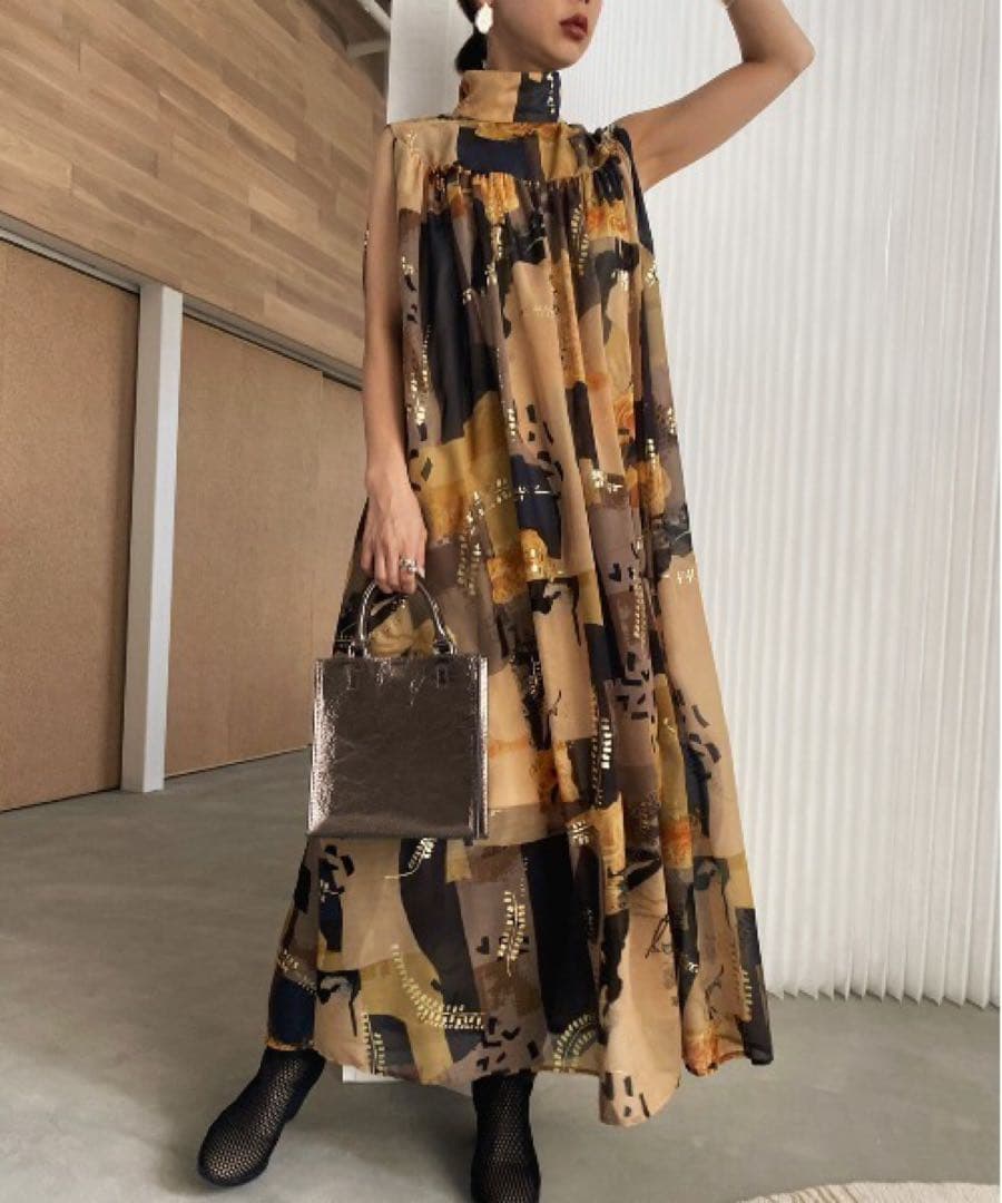 ワンピース ameri vintage EMILIE GATHER DRESS/M