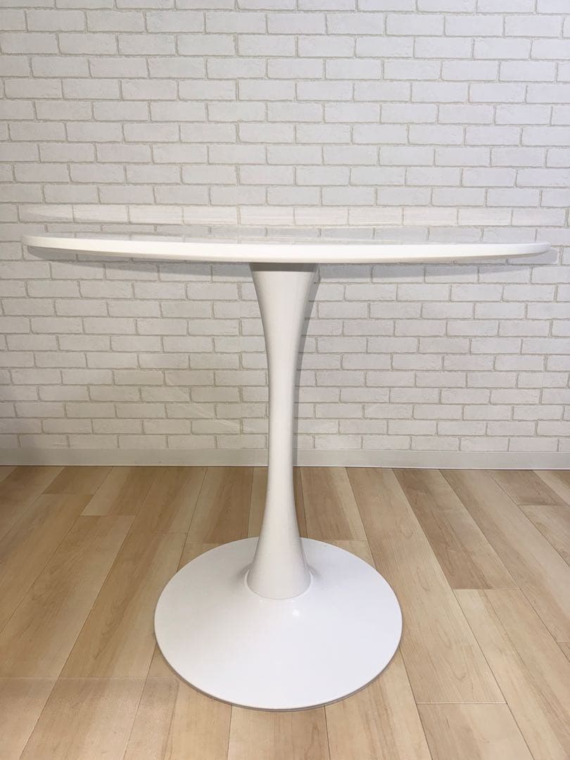 80センチ ダイニングテーブル 丸 ホワイト 北欧風 一本脚 白 カフェテーブル