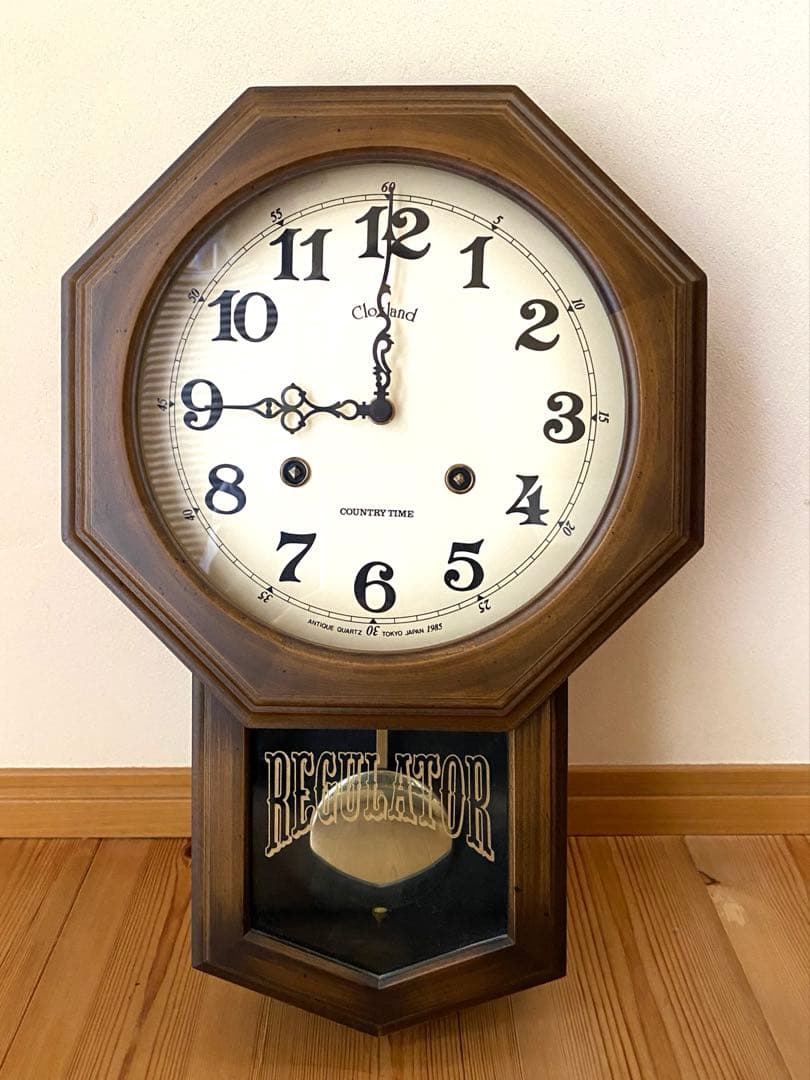 電波振り子時計 さんてる(Suntel) 八角時計 日本製 ♪