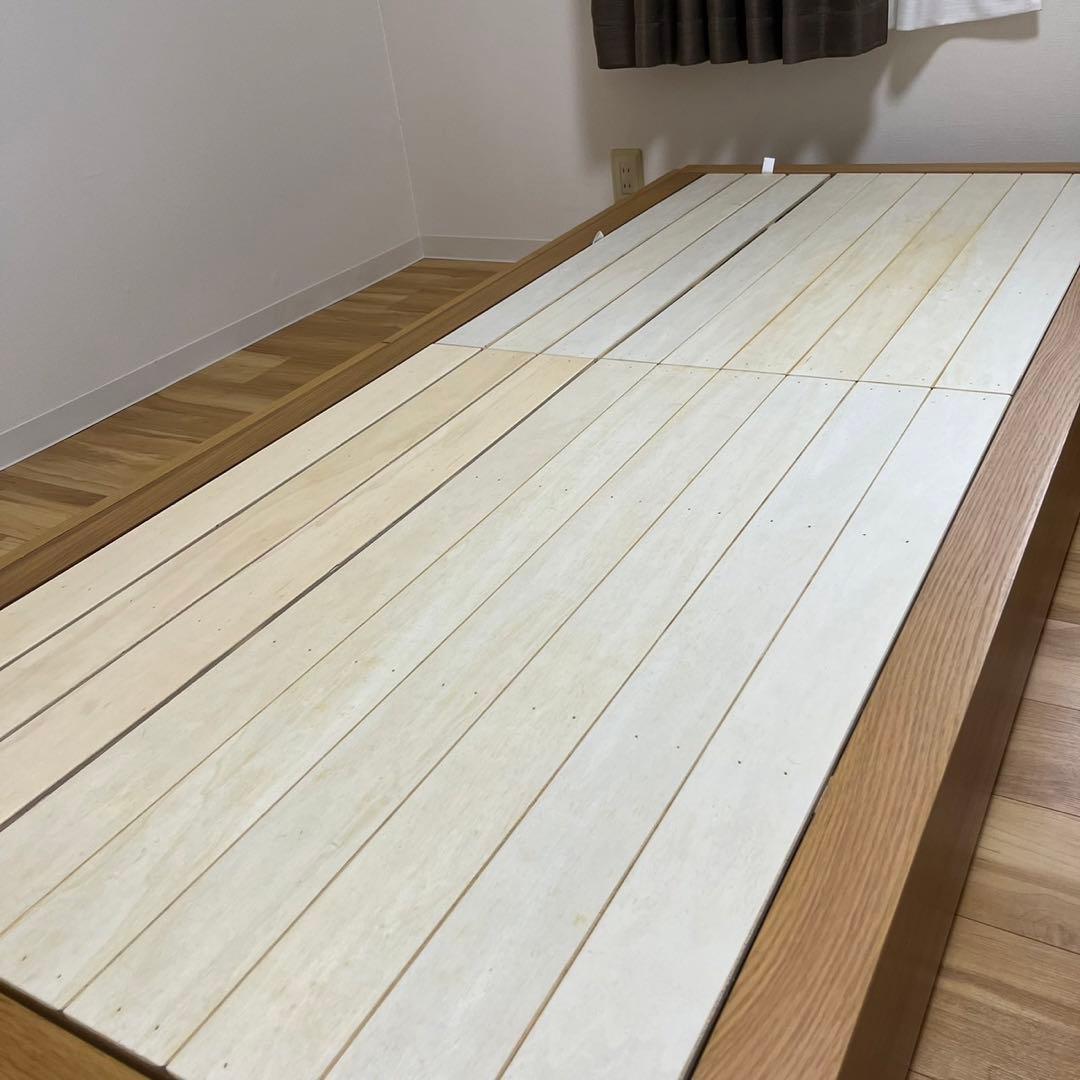 無印良品　スモールサイズ　セミシングル　オーク　収納付きベッド　※組立説明書つき