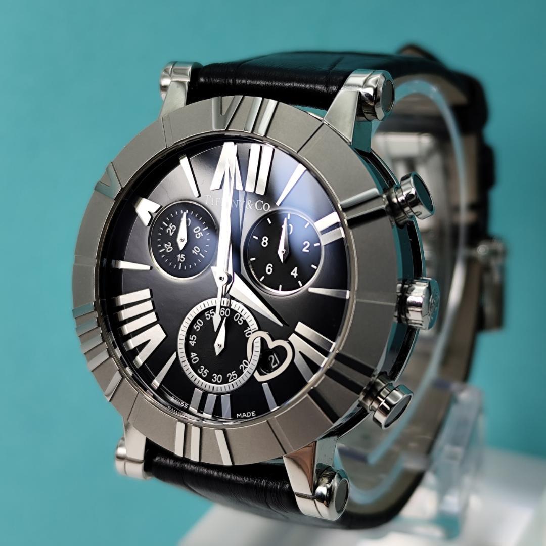 稼働 希少 極美品 ティファニー アトラス クロノグラフ ハートデイト QZ