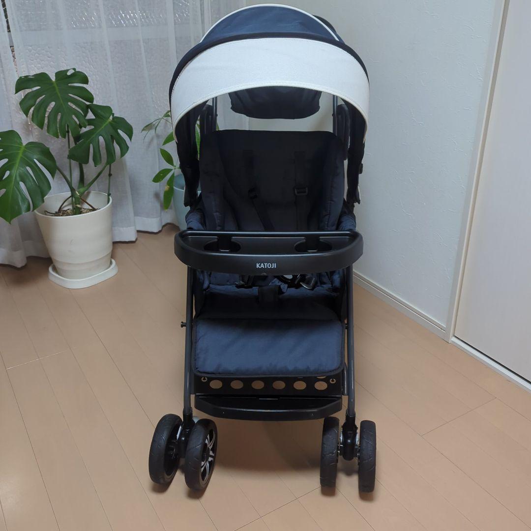 KATOJI 2人でGO 2人乗りベビーカー ネイビー 41911 兄弟 姉妹