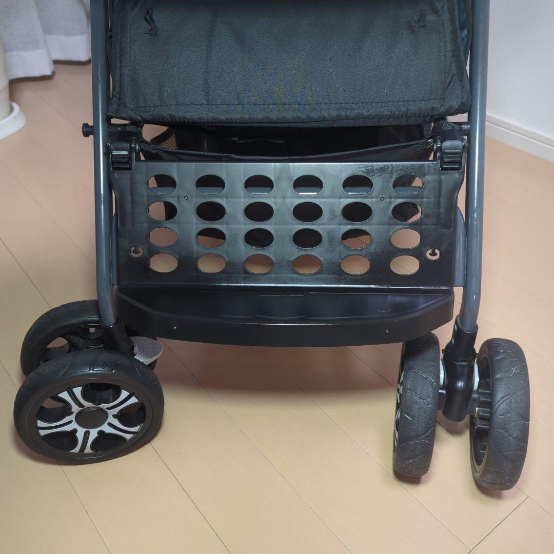 KATOJI 2人でGO 2人乗りベビーカー ネイビー 41911 兄弟 姉妹