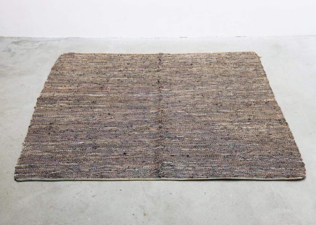 レザー 牛革 編み込み ラグ マット 絨毯 敷物 カーペット ヴィンテージ