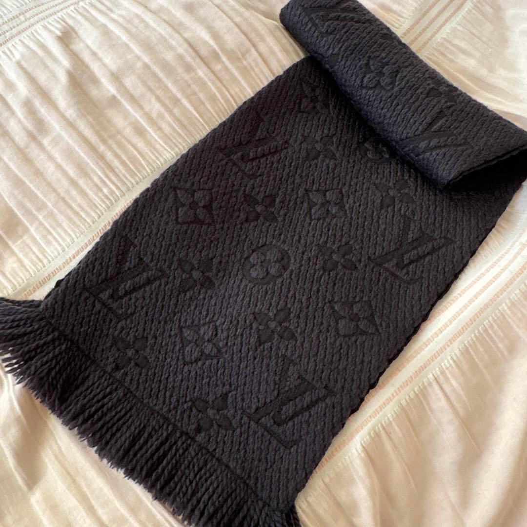 ルイヴィトン エシャルプ ロゴマニア マフラー ノワール ブラック