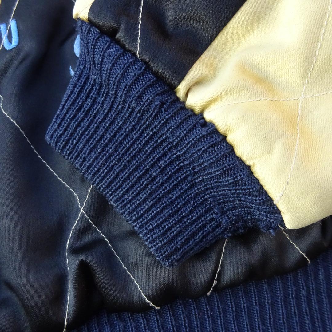 M品番　東洋スカジャン別珍リバーシブル刺繍 L中綿スカル ドクロ 蛇髑髏 昇龍