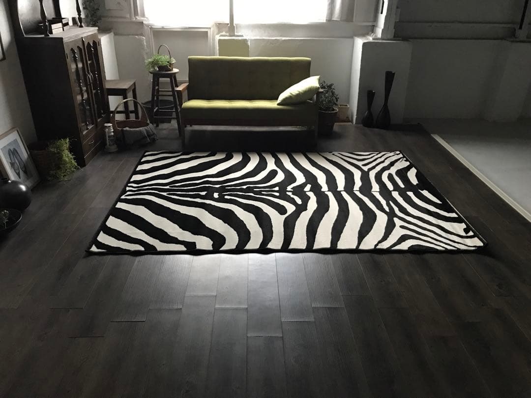 モダン ラグジュアリー ゼブラ柄 ラグ ラグマット 159.5x229.5cm