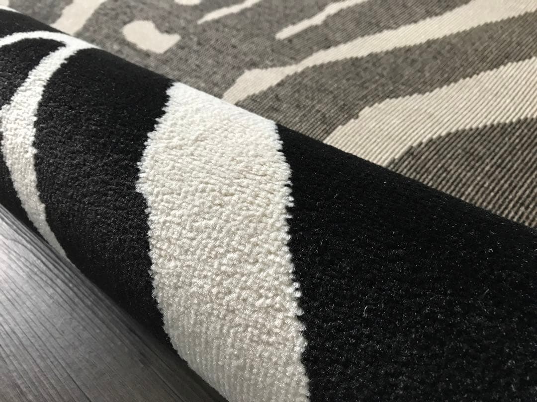 モダン ラグジュアリー ゼブラ柄 ラグ ラグマット 159.5x229.5cm