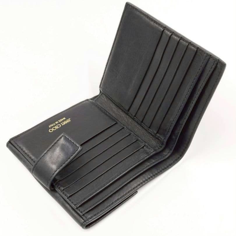 正規タグ JIMMY CHOO ジミーチュ スタースタッズ 二つ折り財布 本革