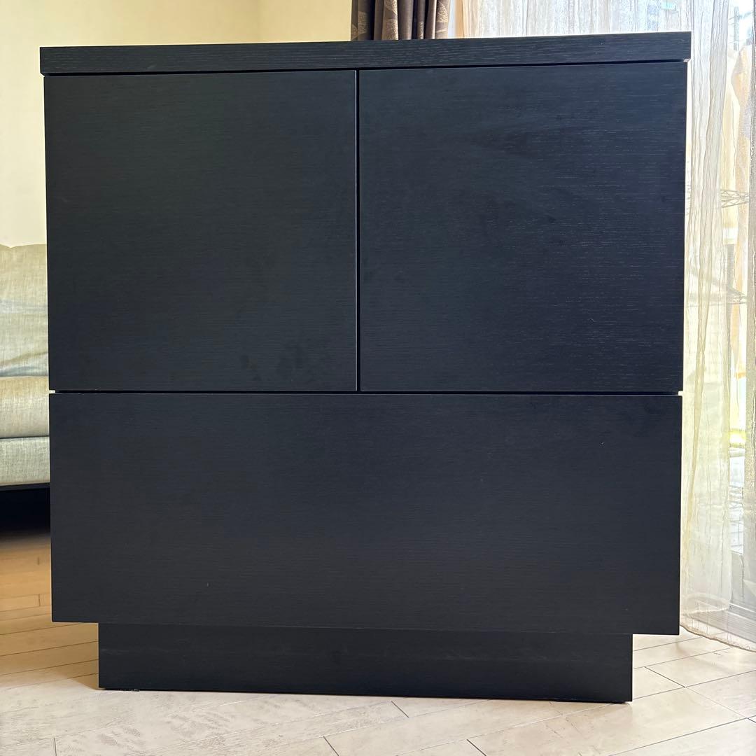 モダン キャビネット 収納　ダークブラウン