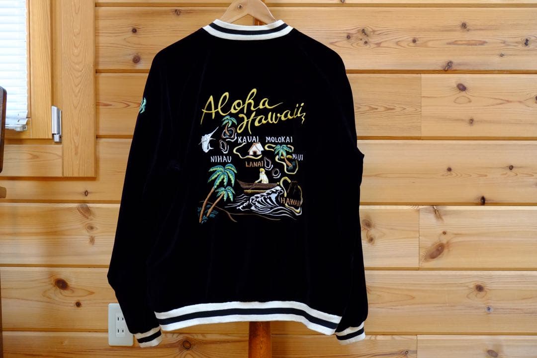 値下げ BGCO 別珍 スカジャン スーベニア Hawaii ハワイ 濃紫 L