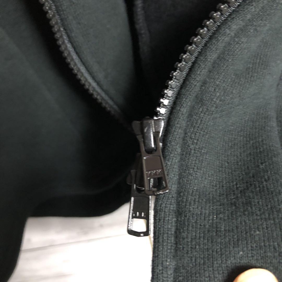 ヨウジヤマモト スウェット生地ロングコート フルジップ ノーカラーウールコットン