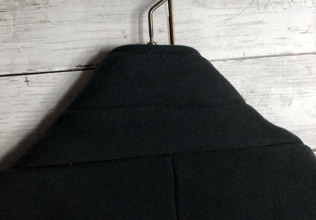 ヨウジヤマモト スウェット生地ロングコート フルジップ ノーカラーウールコットン