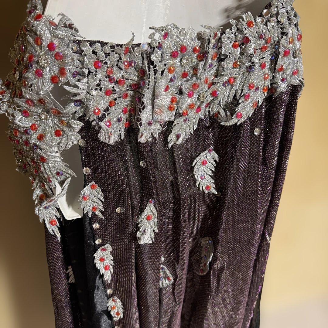 ベリーダンス セットアップ 黒 ビーズ装飾