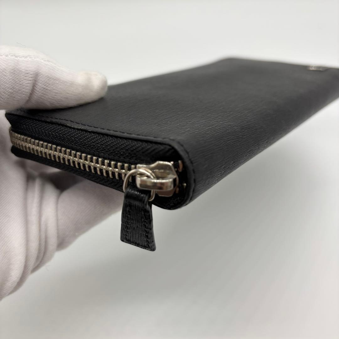 【極美品】ポーター カレント 長財布 ラウンドジップ レザー 本革 ロゴ 黒