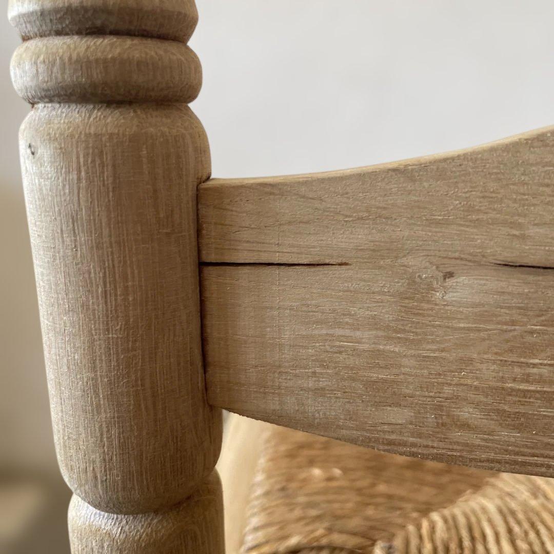 ビンテージ 藁 コーナーチェア 剥離