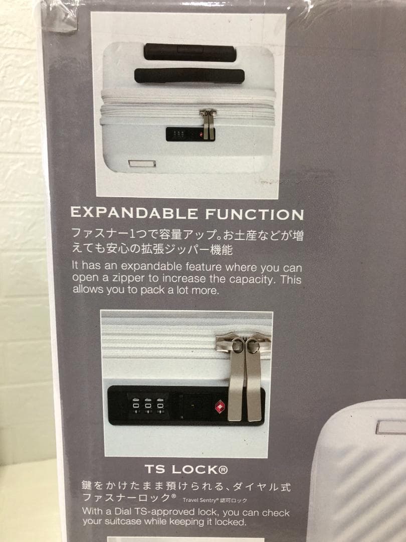 ACE イグザクト 機内持込みサイズ スーツケース（拡張機能付き）ホワイト