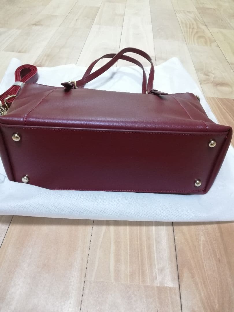 新品！BARCOSバルコス 牛革2wayトートバッグ　本革レザーバッグ　ボルドー