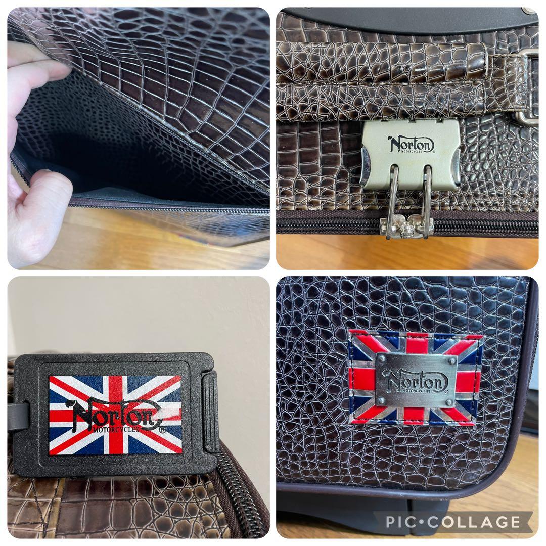 【美品】NORTON キャリーケース　クロコ型押しデザイン