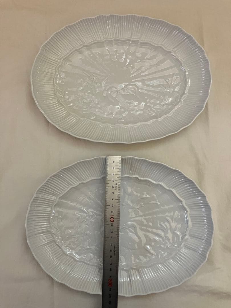 マイセン　マキシムドパリスワン　スワンホワイト オーバル　白鳥　レリーフ