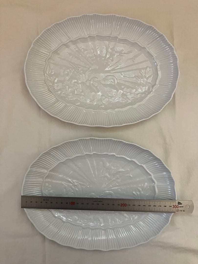 マイセン　マキシムドパリスワン　スワンホワイト オーバル　白鳥　レリーフ