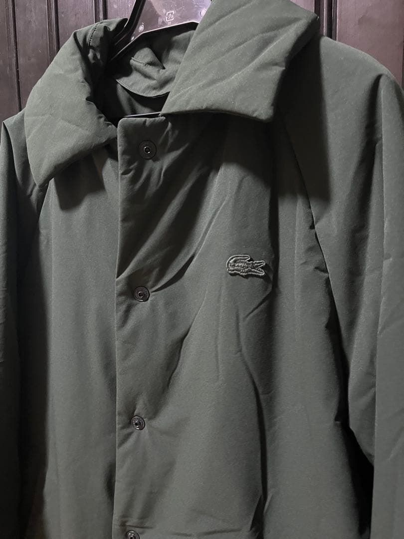 LACOSTE ダークグリーン ロングジャケット　襟取り外し可