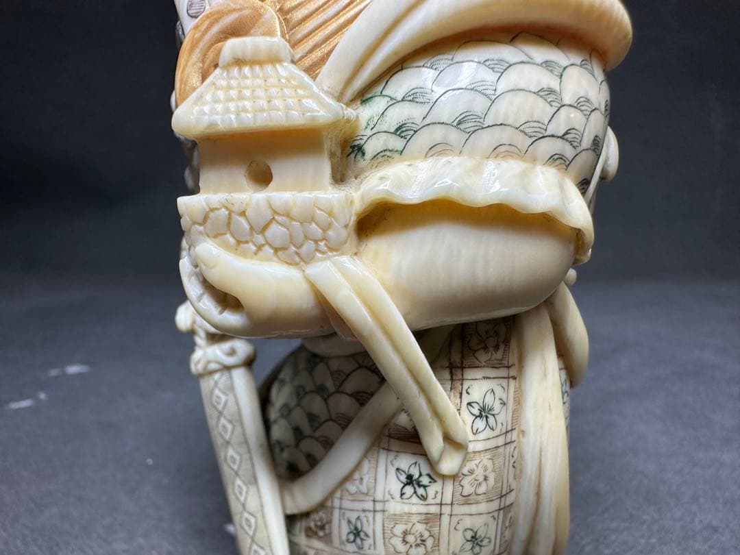 極上　天然素材　七福神　置物　根付　　アンティーク　和彫　骨董　飾り物　古美術品