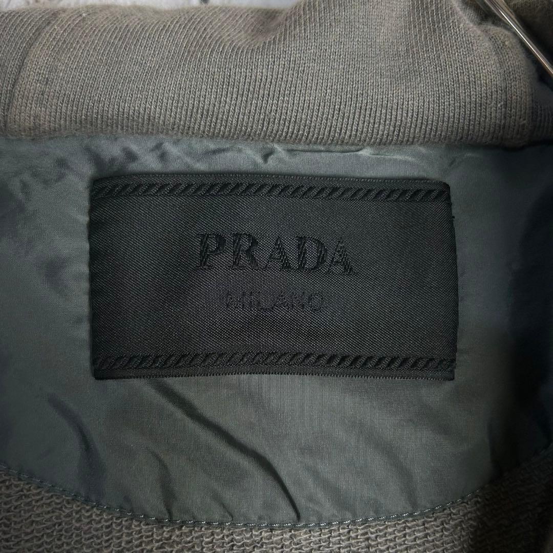 5964【希少XXLサイズ】プラダ‪☆三角ロゴ入りジップパーカー ナイロン切替