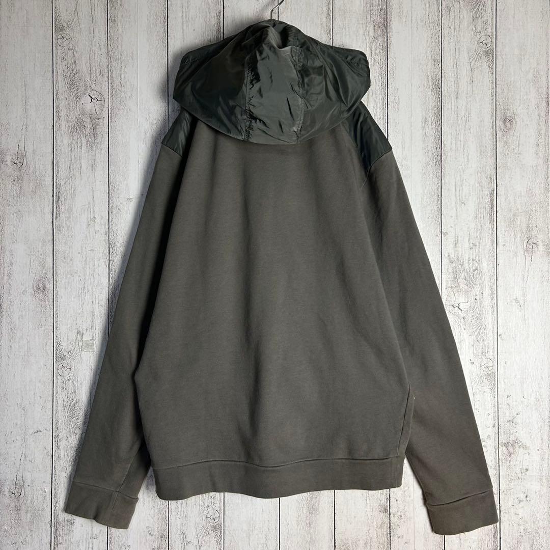 5964【希少XXLサイズ】プラダ‪☆三角ロゴ入りジップパーカー ナイロン切替