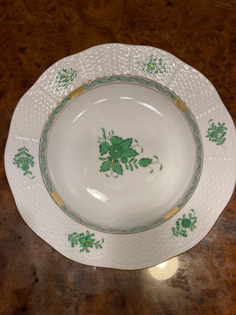 HERENDへレンド　アボニーグリーン　スープ皿4枚