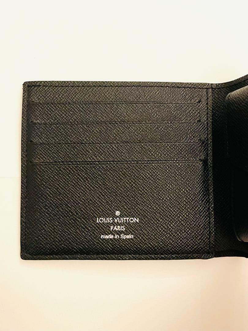 LOUIS VUITTON ダミエ ブラック 二つ折り財布 小銭入れ付き