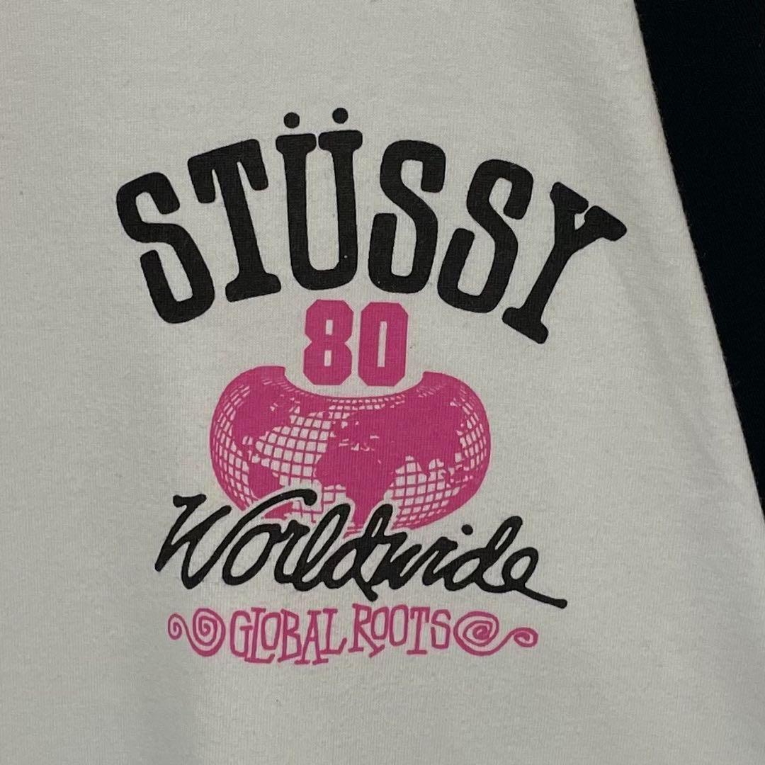 507【入手困難】ステューシー♤ビッグロゴ　ラグラン　Tシャツ　即完売モデル