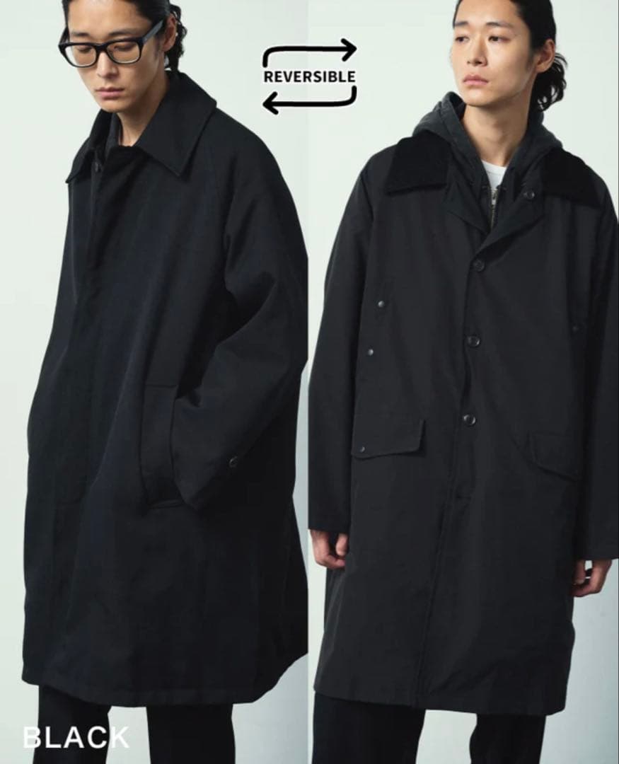 ま*と様 sacai出身デザイナーRHYTHR リバーシブルサテンコート 黒