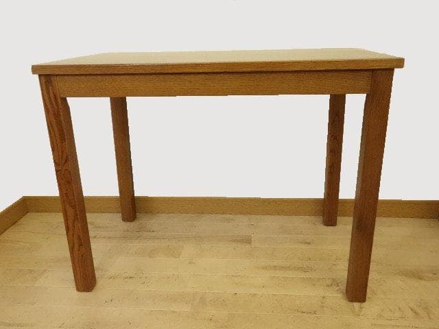 北海道手作り家具　ナラ（楢）材　デスク９００　 引出ＤＵＸ彫刻入　勇峰工芸（新）