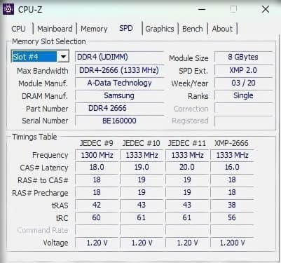 【動作確認済み】ADATA XPG DDR4 2666MHz 8GB 2枚セット