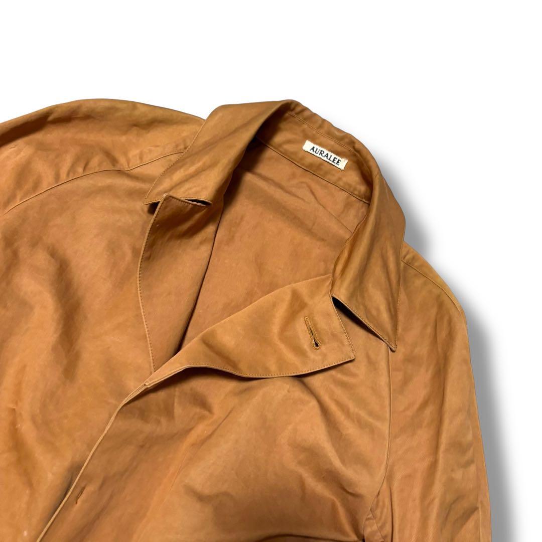 【状態良好】オーラリー　WASHED FINX LINEN COAT Mサイズ
