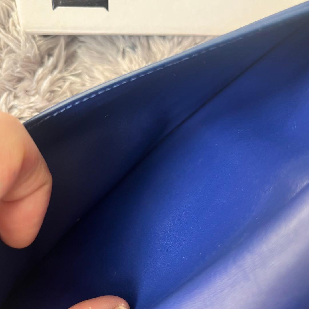 美品✨ロエベ　レア　立体アナグラムロゴ　ネイビー　長財布　メンズ　レディース