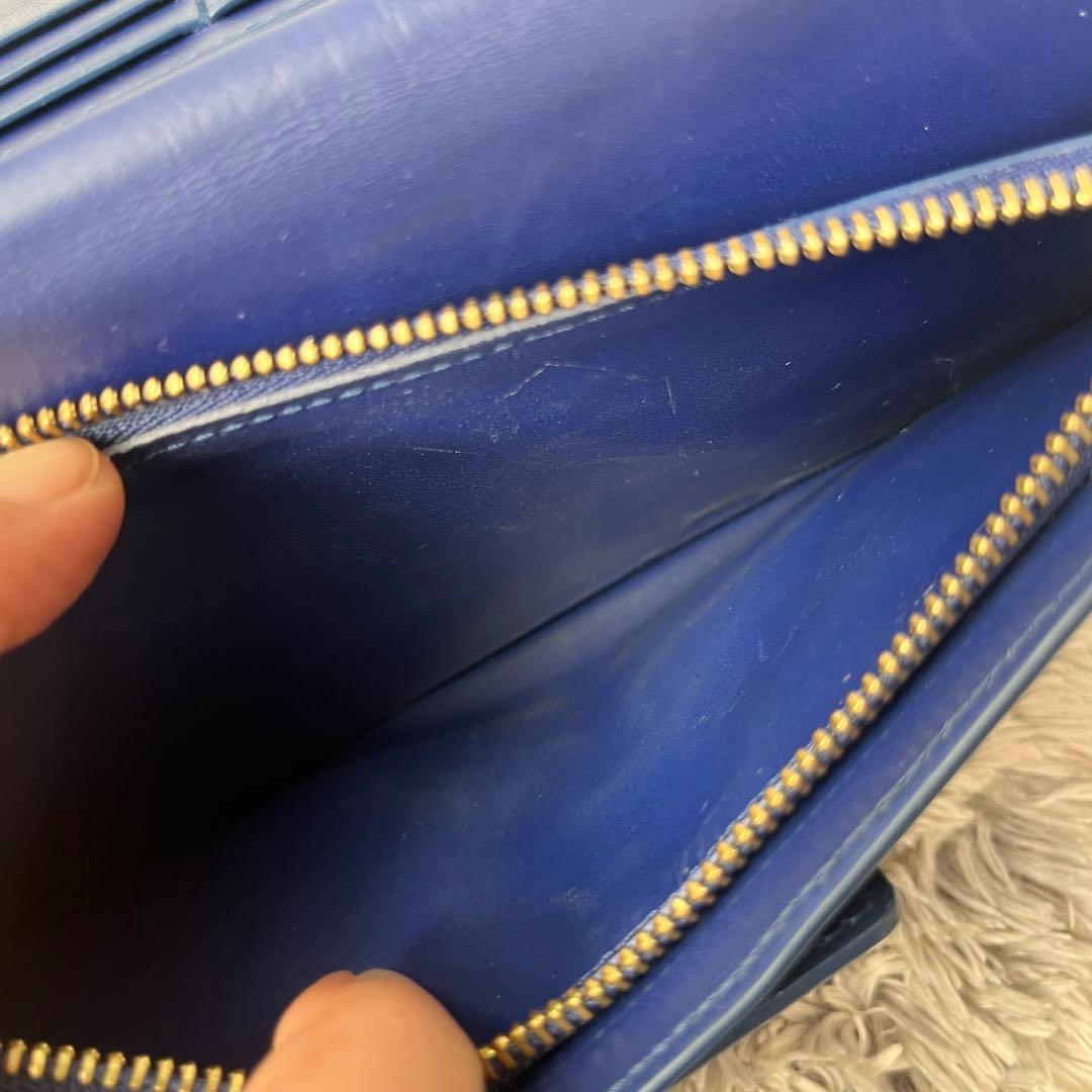 美品✨ロエベ　レア　立体アナグラムロゴ　ネイビー　長財布　メンズ　レディース