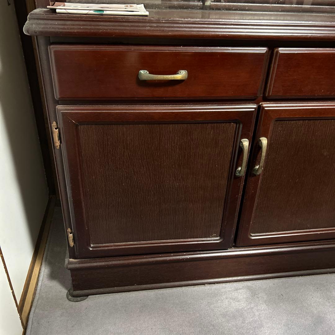 食器棚 棚 ヴィンテージ アンティーク 2段式 キャビネット