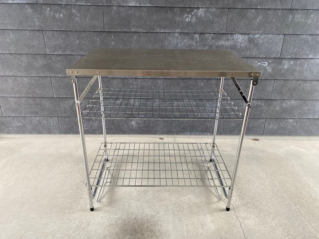 テントマークデザイン　ステンレス製折りたたみテーブル　キャンプテーブル