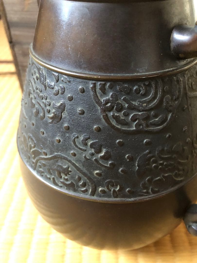 時代　唐銅　水指　木箱入