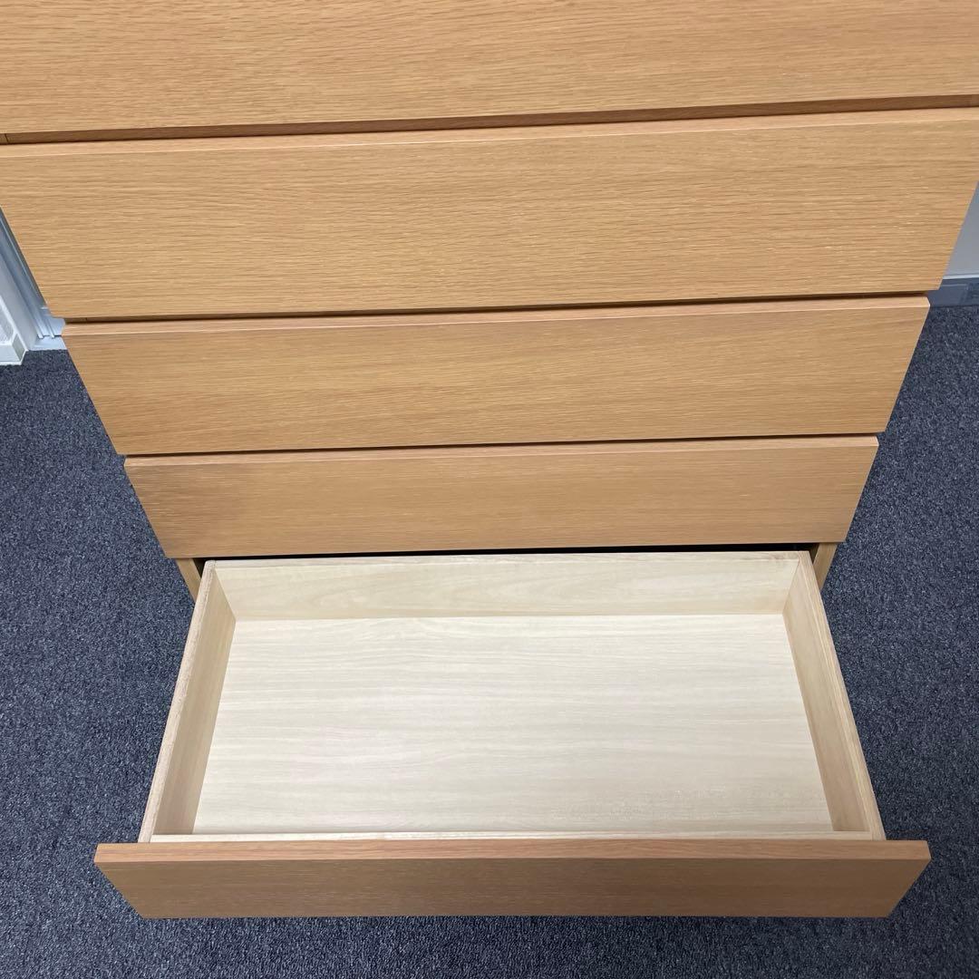 無印良品　オーク材チェスト6段ワイド　廃盤　幅800 mm ② ※商品の説明必読