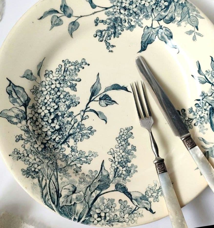 希少　美品　ジアン　LILAS 　平皿C　フランスアンティーク