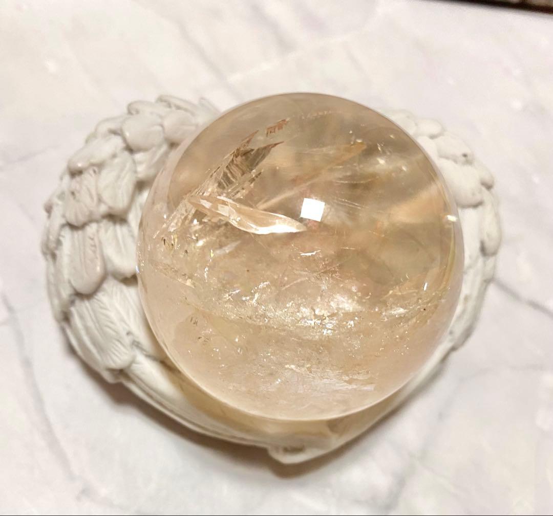 ピンククォーツ（ピンクアゼツライト）スフィア 台座付き